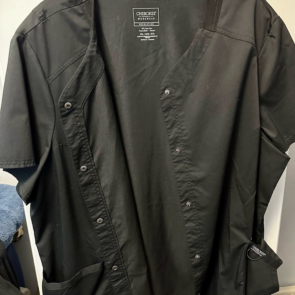 Cherokee Women’s Snap Button Black Scrub Jacket